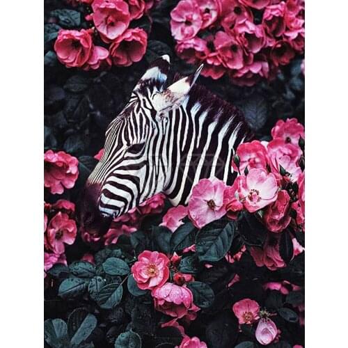 Flower Animals Printed Water-Soluble Canvas 11CT Cross Stitch Embroidery Full Kit DMC Threads Handmade Hobby Painting Needle