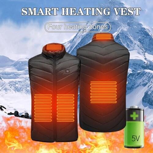 Heating Vest Washable USB Charging Heating Warm Vest Three-speed Control Maximum 45°C Outdoor Camping Hiking Without battery
