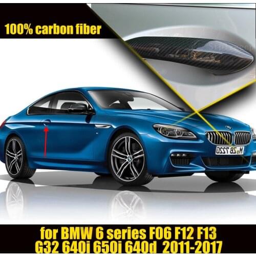 100% Real Carbon Fiber Door Handle Trim Cover Molding Fit for BMW 6 Series F06 F12 F13 G32 640i 650i 640d 2011-2017