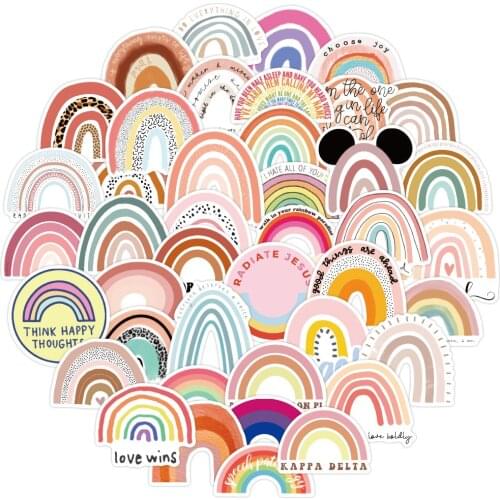 50PCS Pretty Cute Rainbow Bridge Graffiti Stickers For Girls Gift Decal Sticker To DIY Laptop Phone Guitar Suitcase Notebook