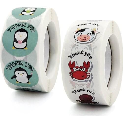 Teachers reward students with thank you stickers English cartoon patterns fun encouragement labels stationery labels