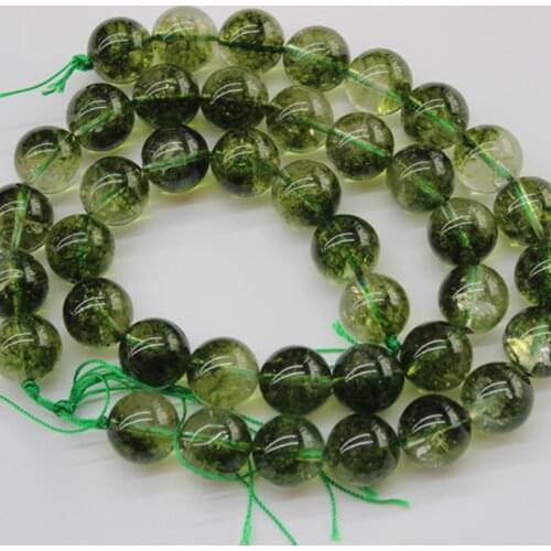 Natural Green Phantom Blossom Crystal 6-12mm Cracked Crystals Semi Finished Round Beads Stone Bead DIY Jewelry Accessories Find