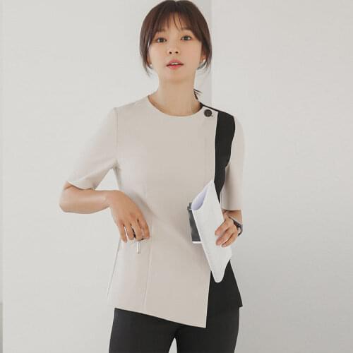 New Beauty Salon Workwear Short Sleeve Skin Management work suit Clothing Hairdresser Hotel Uniform Reception