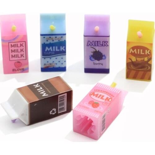New Kawaii 15*37MM Milk Box Design Pencil Hat Cute Korea School Milk Pen Hat For Girls Boys Back To School Supplies
