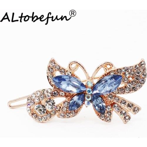 ALTOBEFUN New Arrival Fashion Women Colorful Alloy Butterfly Hairpin for Girls Ladies Hairclip Accessories Headwear AE005
