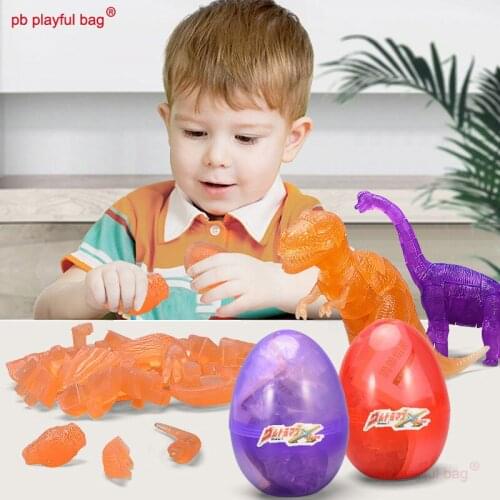 PB Playful Bag Childrens toys assemble Simulation dinosaur eggs DIY Intellectual building blocks creative novelty gifts UG54