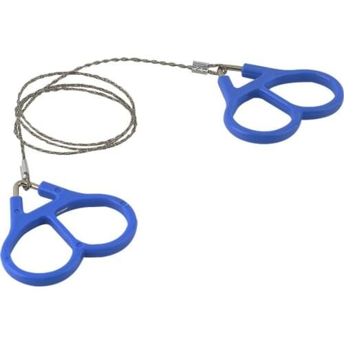 Outdoor Camping Hiking Pocket Saw Travel Emergency Survive Tool Stainless Steel Wire Kits with Finger Handle for Cutting