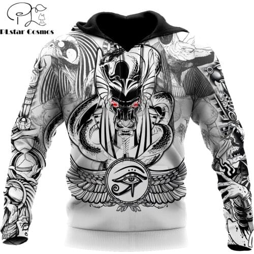 Tattoo Ancient Egypt Anime 3D Printed Fashion Mens Autumn Hoodie Sweatshirt Unisex Streetwear Casual Zip Jacket Pullover KJ506