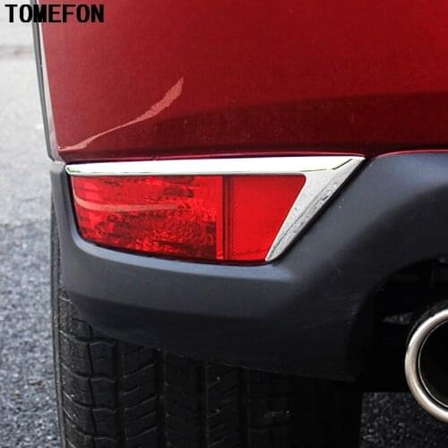 TOMEFON 2PCS For Mazda CX-5 CX5 2017 2018 Accessories Exterior ABS Chrome Rear Tail Fog Light Lamp Cover Trim