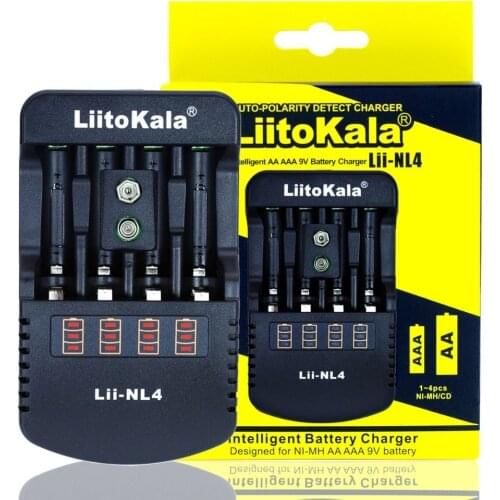 2018 NEW Liitokala Lii-NL4 Ni-MH charger 1.2V 1.48V 1.5V 9V Ni-MH AA / AAA Battery smart Charger