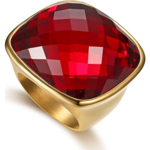 Hip Hop Luxury Love Big Nutural Stone Gold Ring Chunky Titanium Stainless Steel Mens Signet Rings Rock Jewelry Size 6-9 Gifts