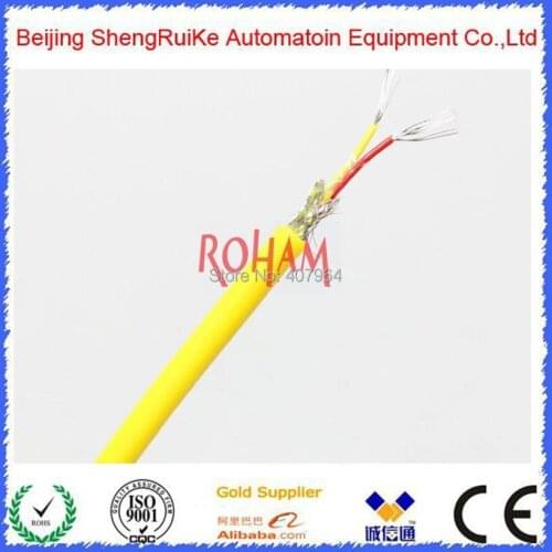 Yellow Color K Type Soft Silicone thermocouple Cable
