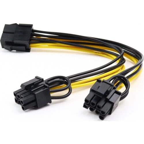 100PCS CPU 8Pin Female To Male Graphics card GPU 2X8pin Power Supply Cable extension cord Y Splitter Adapter Free shpping by DHL