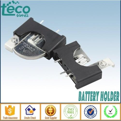 100PCS/lot CR2032 2032 Battery Button Cell Holder Case Black Plastic Box TBH-CR2032-07