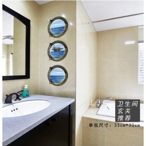 3 d wall stickers Z 1-003 three-dimensional ship ocean personality studio Background decorative stickers