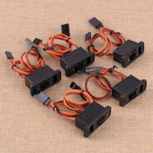 5pcs Plastic Heavy Duty RC Connectors Switch LED Receiver Battery Power On/Off 3Pin Fit For JR Futaba Adapter Connector Charger