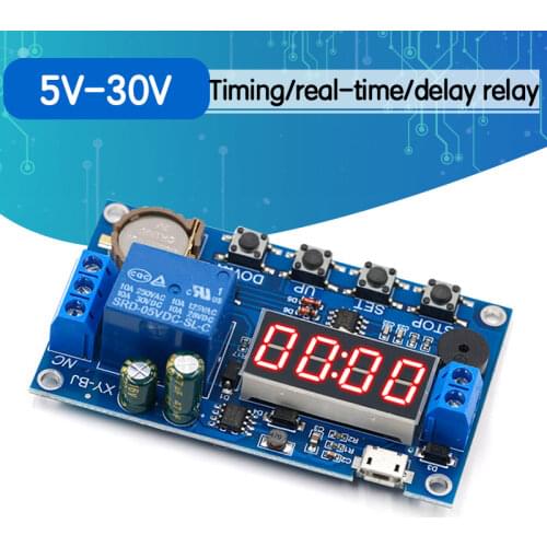 DC 5V Real time Timing Delay Timer Relay Module Switch Control Clock Synchronization Multiple mode control Wiring diagram