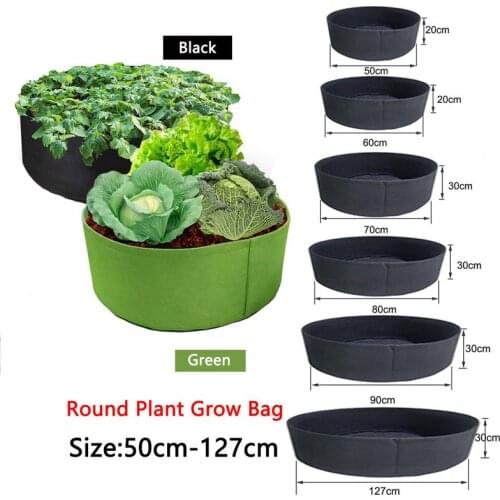 6 Size Round Shape Fabric Plants Grow Bag For Garden Vegetable Cultivation Pot Home Fruit Growing Bags Planter