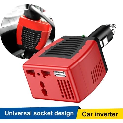 SALE 75W Car Power Inverter 12V DC to 110V AC Car Adapter Charger Converter with AC Outlet 2.1A USB Port for Computer Car Phone