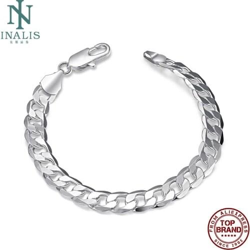 INALIS 8MM Flat Sideways Charm Bracelets Unisex Round Copper Bracelet For Women And Men Anniversary Fashion Jewelry Hot Sale