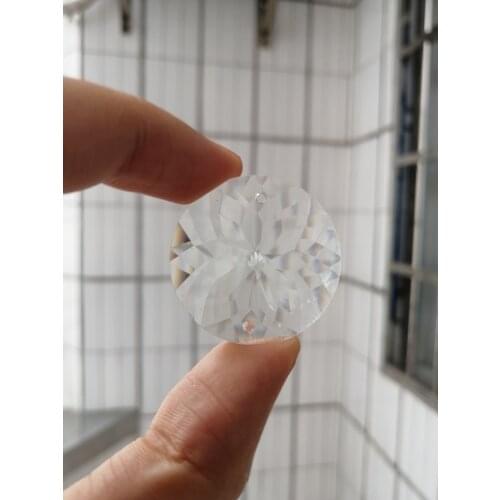 Camal 1pcs 30mm Clear Round Sunflower Chandelier Crystal Prism SunCatcher Pendant Disc Ornaments One/Two Holes Hanging Lighting