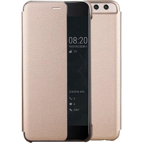 Huawei P10 case flip Luxury PU Smart Leather Case Cover Smart View Window Call Display Hard PC Protective For Huawei P10 case