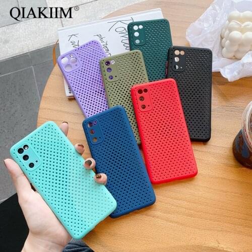 Heat Dissipation Phone Cases For Redmi Note 8 8T 9S 9 Pro Max 9A 8A Dual 9C Case Cooling Breathable Hollow Solid Soft TPU Cover