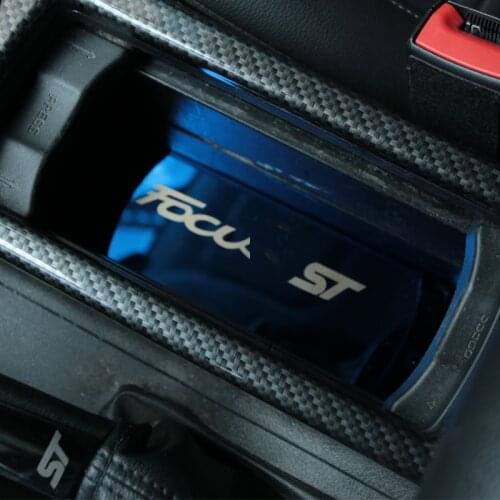FOAL BURNING 1PCS/SET Cup Storage Box Frame /Pad For Ford New Focus 3 4 MK3 MK4 2015 2016 2017 Stainless Steel