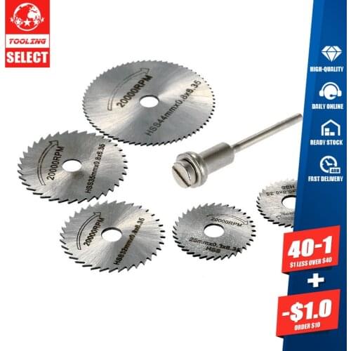 5pcs/Set HSS Saw Blades Rotary Blades Cutting Discs Mandrel Cut-off Circular Saw Dremel Rotary Tool Electric Grinding