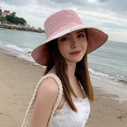 Fashion European and American Style Big Brim Beach Hat Sun Protection UV Protection Sun Hat Double-Sided Foldable Sunhat