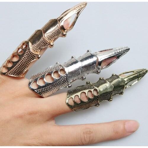 1pc Fashion Women Jewelry Cool Retro Rings Claw Spike Lovely Rock Punk Joint Armor Knuckle Women Men Full Finger Rings Trendy