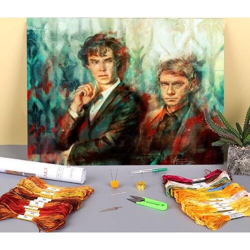 Portrait Ghosts Pre-Printed 11CT Cross-Stitch Set Embroidery DMC Threads Handiwork Painting Handicraft Knitting Stamped Floss