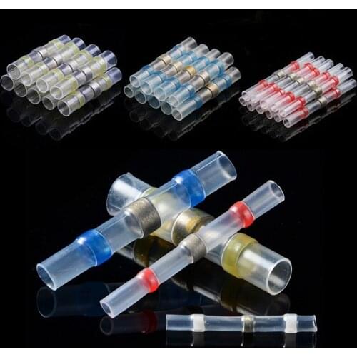 50/20PCS Waterproof Insulated Solder Seal Sleeve Splice Terminals Heat Shrink Electrical Wire Butt Connectors Kit 10-26AWG