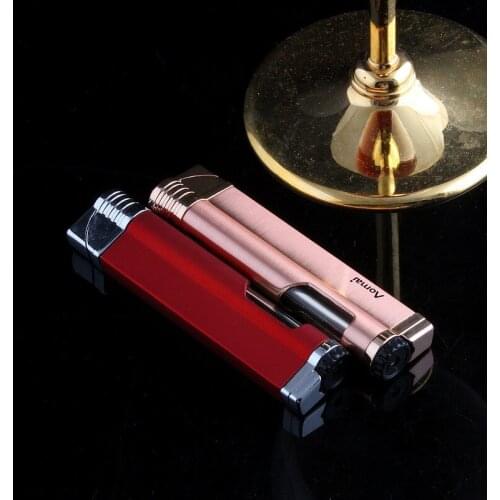 Inflatable Creative Windproof Metal Long Strip Electronic Lighter Turbo Gas Lighters Portable Smoking Gadgets For Men