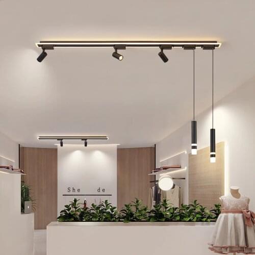 Home background wall, living room, clothing store, rail slide, ceiling lamp, LED track ceiling lamp, free matching spotlight