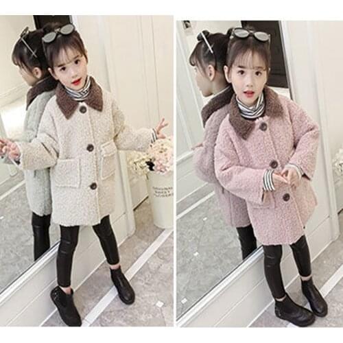 2019 New Casual Novelty 3 Colors Girls Jackets Outwear Kids Baby Girls Clothing Mid length Style Single Breasted Girls Coats