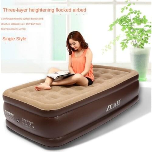 New simple comfortable household inflatable single mattress portable outdoor travel three-layer thickened inflatable mattress