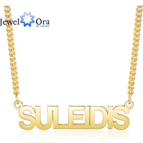 Personalized Jewelry Customized Letter Nameplate Necklace for Men Unisex Stainless Steel Chain Necklace Birthday Gift for Father
