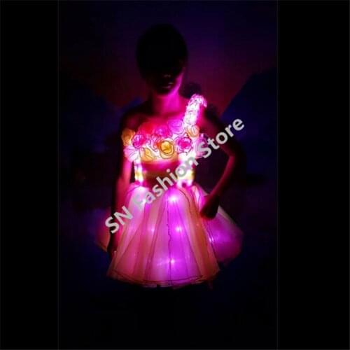TC-142 Full color LED costumes wedding dress cloth programmable ballroom dance RGB light singer party wears catwalk performance