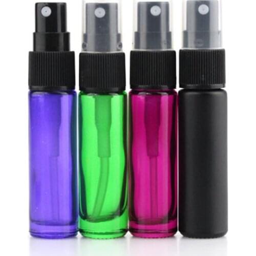 Hot cosmetic refillable 10ml (1/3oz) black glass spray bottle Perfume Glass Bottles Refillable Perfume Atomizer SL304