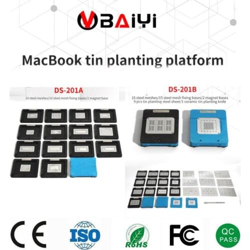 Macbook Ball Planting Platform BGA Reballing Station CPU GPU PCH PUM SMC T1 T2 RAM NAND WIFI POWER CHIP Planting Jigs Fixtures