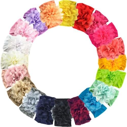 15 Pack Baby Nylon Headbands Hairbands Hair Wraps Big Chiffon Flower Elastics for Baby Girls Newborn Infant Toddlers Kids
