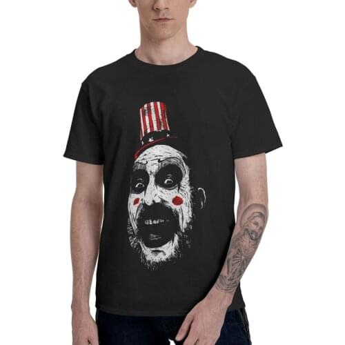 Cool Captain Spaulding T-Shirts Men Streetwear T Shirt Short Sleeve Horror Film House of 1000 Corpses Tshirts Cotton Tees Top