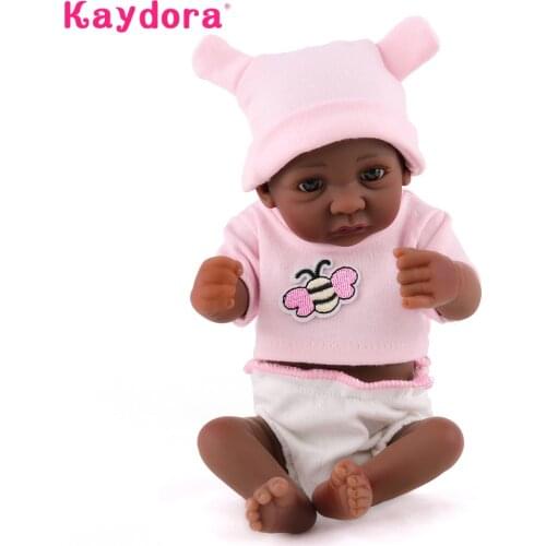 Kaydora 25cm Alive Mini Full Silicone Reborn Baby Dolls Handmade silicone inteiro Kids Bath Play Toys Bebe Bed Playmate Gifts