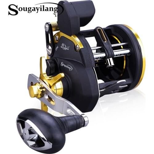 Sougayilang Saltwater Fishing Reels TRA-30 Trolling Drum Fishing Reel Saltwater Right Hand Fishing Reel Max Drag 28kg Pesca
