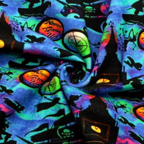 50*145cm Polyester Spandex Knit Fabric Halloween Stretchy Fabric for Tissue Sewing Quilting Needlework Material DIY Handmade