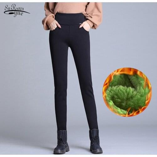Shea Butter Moisturize Velvet Winter Thickened Warm High Waist Elastic Magic OutWear Women Pants Pantalon Plus Size 6XL 11521