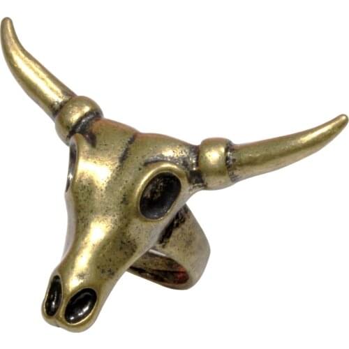 Vintage Punk Gothic Bull Head Skull Rings For Women Men Fashion Animal Jewelry Cool Motorcycle Biker Jewelry Ring 2021