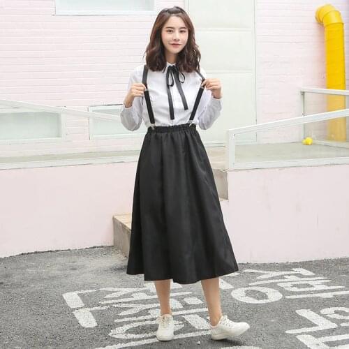 Japanese School Uniforms Girl Class Uniform White Shirts Black Skirt Suit Junior and Senior High Schools Korean Costumes H2416