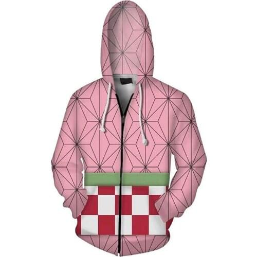 Hot Sale Cosplay Anime Demon Slayer Hoodies Sweatshirt Kimetsu No Yaiba Kamado Tanjirou Cosplay Costume Jacket Coat